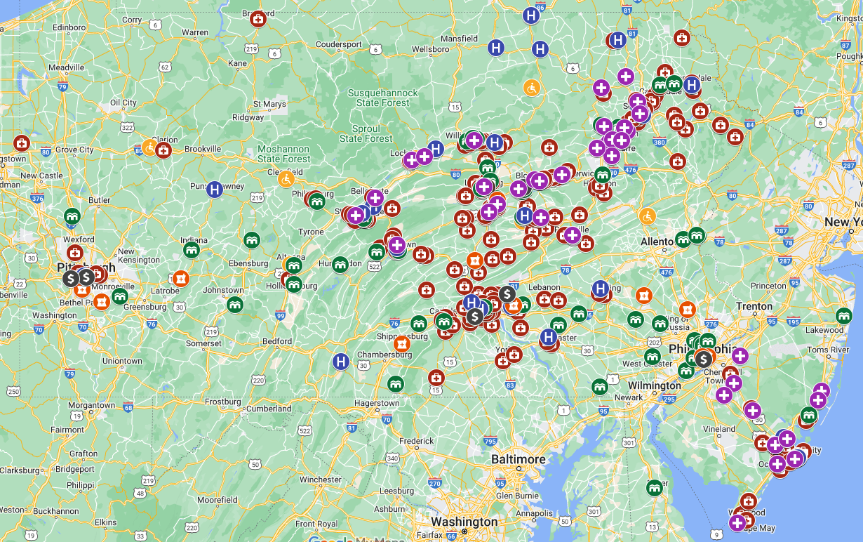 KeyHIE participating providers map.